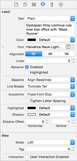 Summary Label Attributes